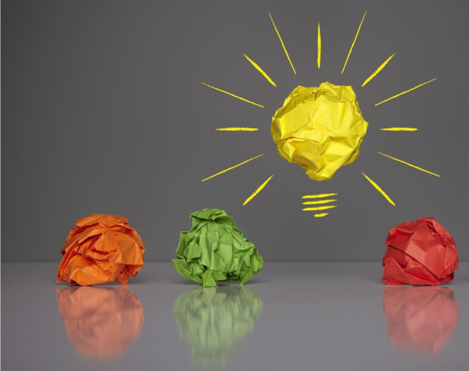 Yellow light to represent clear understanding